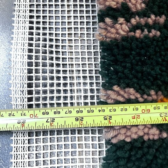 Deer Latch Hook Rug Canvas Woodland Scene 27" X 34" Needs Hemming Cabin cor - Picture 4 of 5